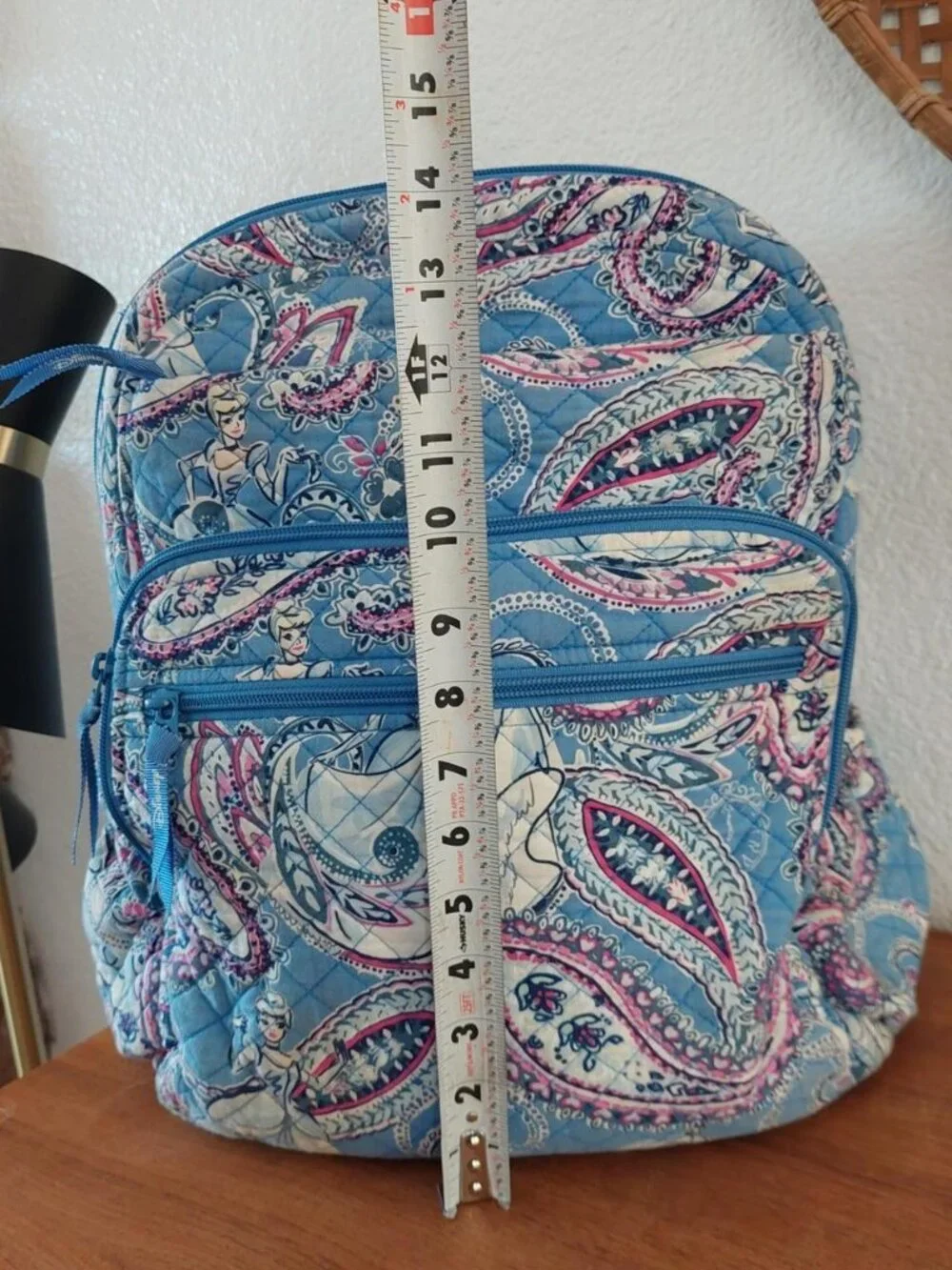 Vera Bradley Cinderella backpack paisley blue, pink, and white paisley backpack